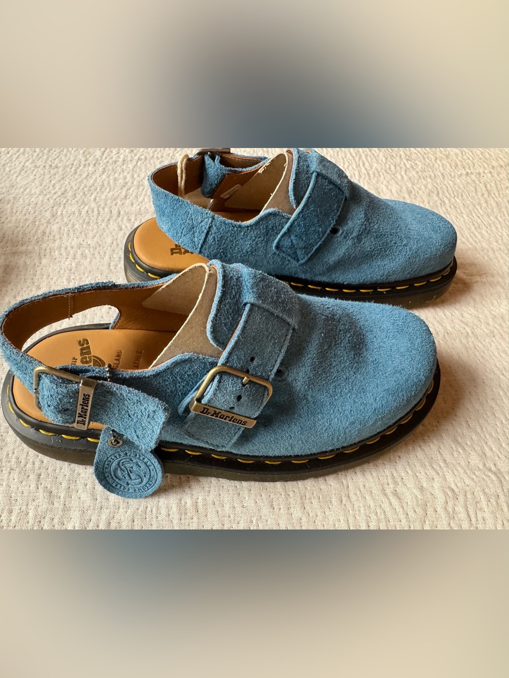 Dr. Martens Made in England Sky Blue Suede Jorge. Us size 8 (UK 6) NWT - Picture 2 of 6